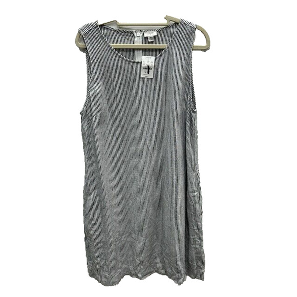J.Crew Womens Striped Shift Dress Sleeveless Crew Neck Linen Blend Size 10 NWT - Picture 2 of 11